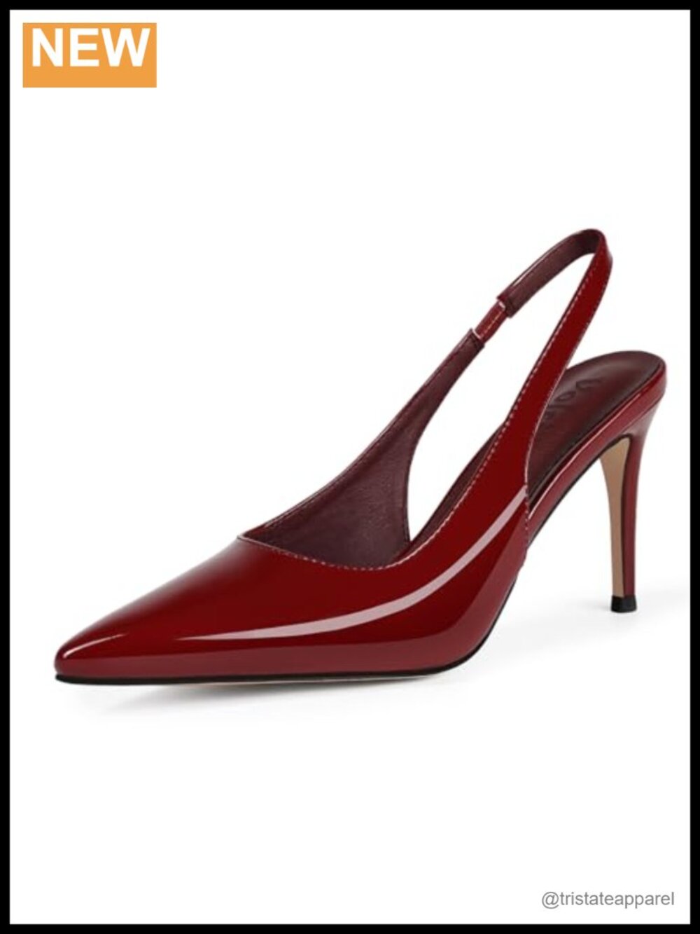 Slingback Heels Pointed Closed Toe Stiletto Pumps Faux Leather Party Wedding